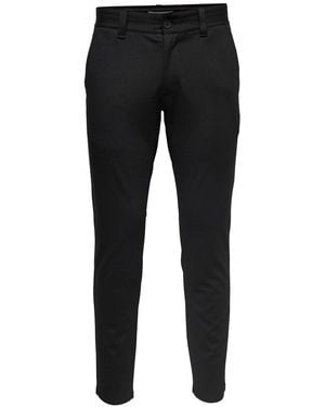 Only & Sons Herren Chino Hose Onsmark Slim Gw - Schwarz