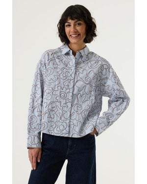 Garcia Blouse Gestreept - Grijs