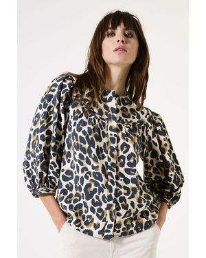 Garcia Blouse Met Print - Zwart