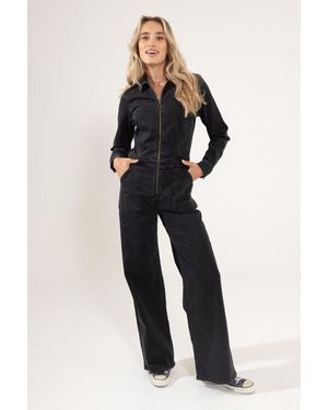 Garcia Denim Jumpsuit Dark Used - Blauw