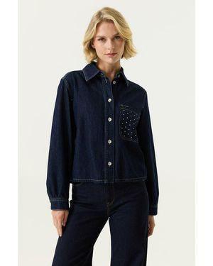 Garcia Denim Blouse Rinsed - Blauw