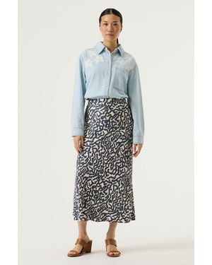 Garcia Rok Met Print - Blauw