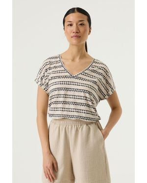 Garcia T-shirt Met Print - Naturel