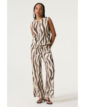 Garcia Broek Met Print - Wit
