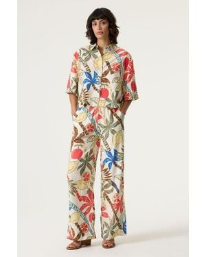 Garcia Broek Met Print - Wit
