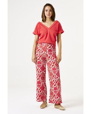 Garcia Broek Met Print - Rood