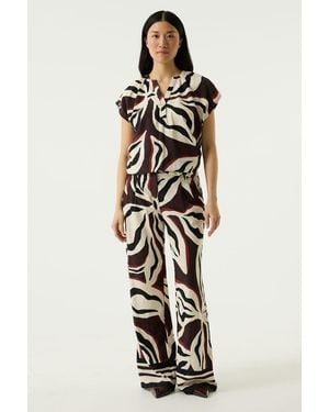 Garcia Broek Met Print - Wit