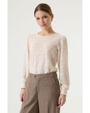 Garcia Longsleeve Gebroken - Naturel