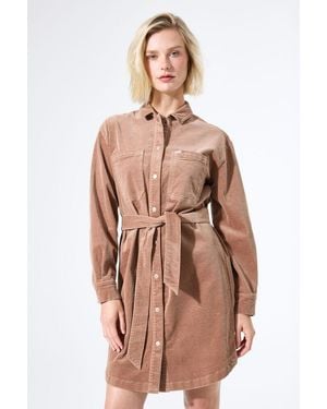 Garcia Corduroy Jurk - Naturel