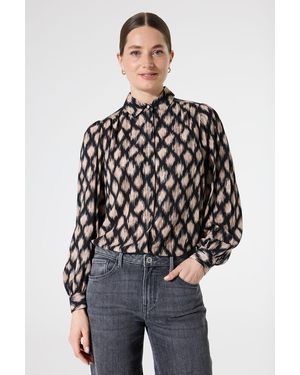 Garcia Blouse Met Print - Zwart