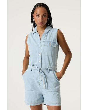 Garcia Denim Playsuit Morning Blue - Blauw