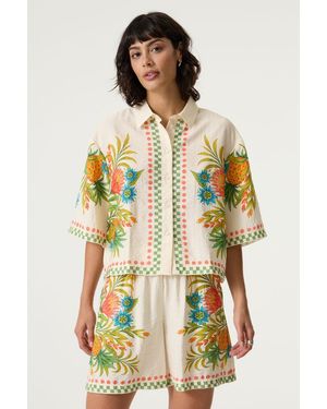 Garcia Blouse Met Print - Wit
