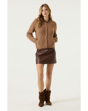 Garcia Leather Look Rok - Naturel