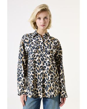 Garcia Blouse Met Print - Zwart