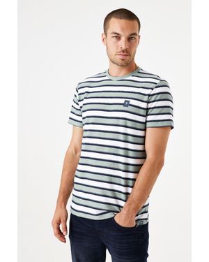 Garcia T-shirt Gestreept - Blauw