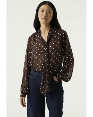 Garcia Blouse Met Print - Zwart