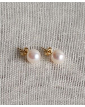 Jenni Kayne Large Loren Pearl Studs - Gray