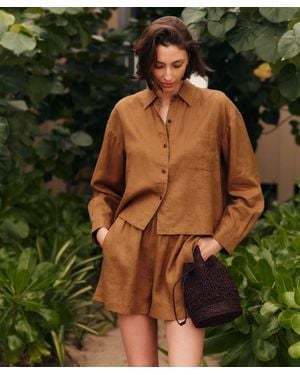 Jenni Kayne Linen Ease Shirt - Green