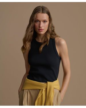Jenni Kayne Cotton Rib Tank Top - Black