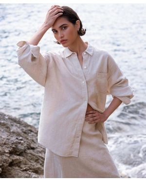 Jenni Kayne Linen Colby Shirt - Purple