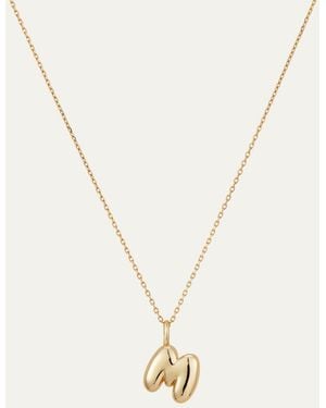 Jenny Bird 14k Gold Bubble Letter Necklace - M - White