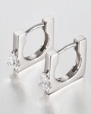 Jenny Bird 10k White Gold Lab Grown Diamond Huggie Earrings - 0.20 Ctw - Natural