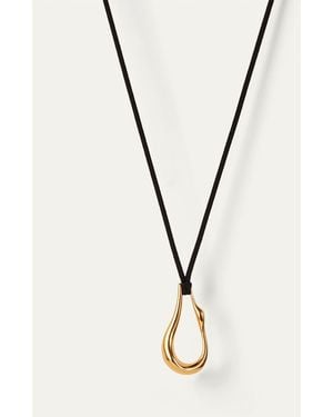 Jenny Bird Egret Rope Necklace - Metallic