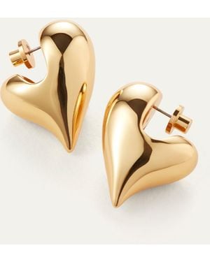 Jenny Bird Art Heart Puff Earrings - Metallic