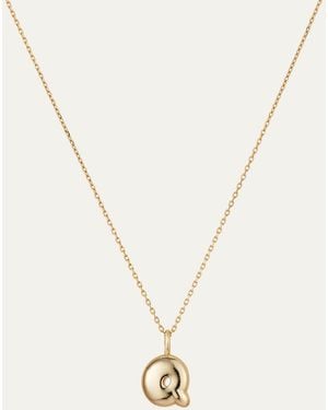 Jenny Bird 14k Gold Bubble Letter Necklace - Q - White