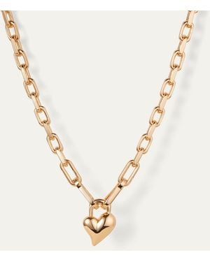 Jenny Bird Padlock Heart Pendant Necklace - Metallic