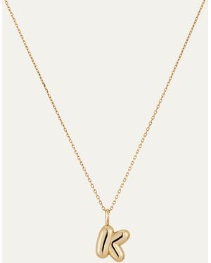 Jenny Bird 14k Gold Bubble Letter Necklace - K - White