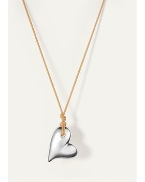Jenny Bird Mega Art Heart On A String Necklace - Natural
