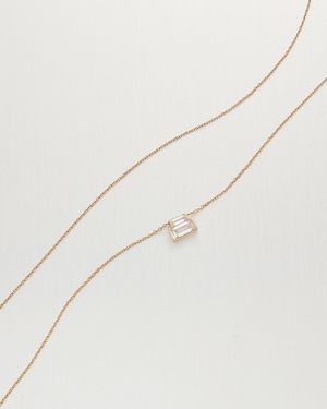 Jenny Bird 14k Stacked Baguette Diamond Necklace - Natural