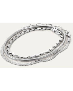 Jenny Bird Modern Anklet Stack - Metallic