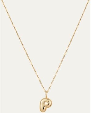 Jenny Bird 14k Gold Bubble Letter Necklace - P - Natural