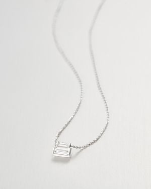 Jenny Bird 14k Stacked Baguette Diamond Necklace - White