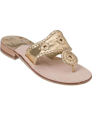Jack Rogers "Jack Rogers Hamptons Thong Sandal Leather - Metallic