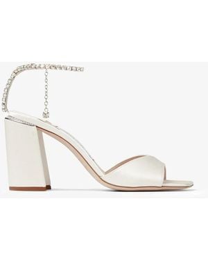 Jimmy Choo Saeda Sandal Block Heel 85 - White
