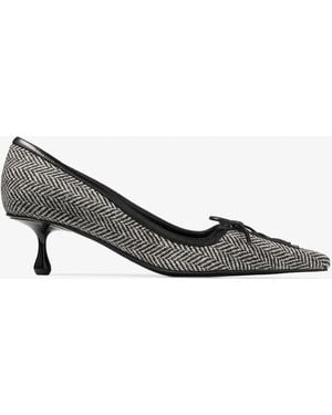 Jimmy Choo Scarlett 50 Herringbone Pumps - Gray