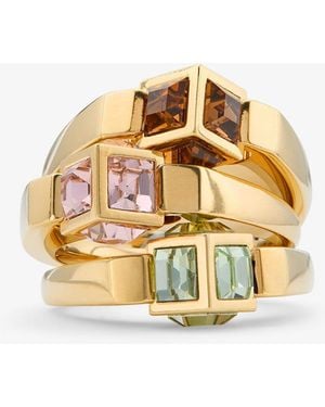 Jimmy Choo Jc Cube Triple Ring - Metallic