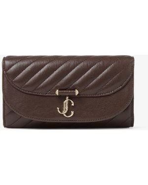 Jimmy Choo Curve Wallet With Chain - Brown