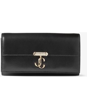 Jimmy Choo Leather Avenue Chain Wallet - Black