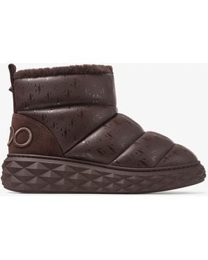 Jimmy Choo Xan Calfskin-Shearling Snow Boots - Brown