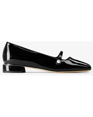 Jimmy Choo Elisa Ballerina Leather Ballet Flats - Black