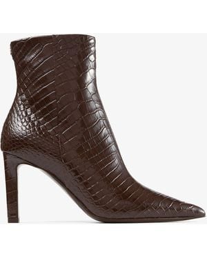 Jimmy Choo Frankie 85 Croc-Embossed Leather Ankle Boots - Brown