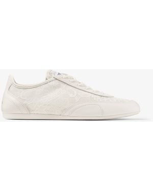 Jimmy Choo Sunny F Leather-Lace Trainers - White