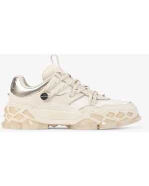 Jimmy Choo Diamond X Leather Trainers - Natural