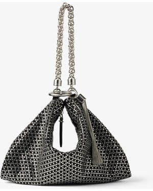 Jimmy Choo Callie Crystal-embellished Suede Clutch - Black