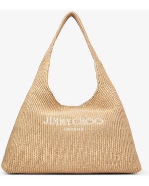Jimmy Choo Beach Diamond Hobo Large - Natural