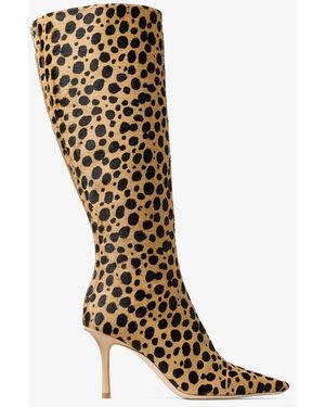 Jimmy Choo X Conner Ives Gloria 85 Pony Hair Cheetah Knee-High Boots - Brown